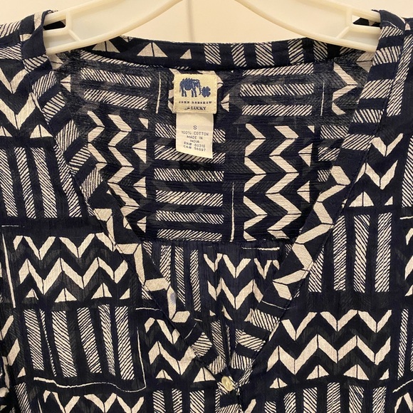 Breezy Gauze Tribal Zig Zag Blouse S - Picture 5 of 6